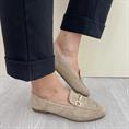 hersuade ANK44 beige mocassino donna camoscio