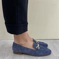 hersuade ANK44 blu mocassino donna camoscio morsetto