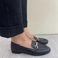 hersuade ANK44 nero mocassino donna pelle morsetto