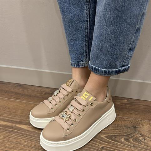 gio+ PIA148B nude sneakers pelle donna tartaruga