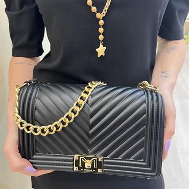 marc ellis FLAT M NERO/ORO borsa pvc