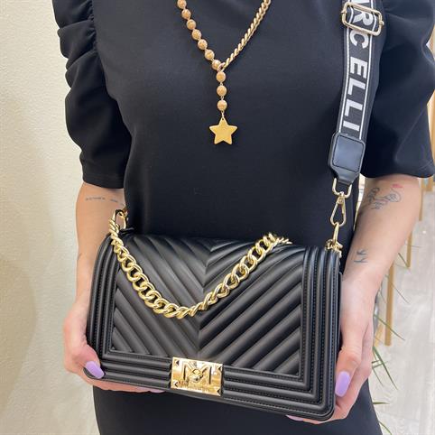 marc ellis FLAT M NERO/ORO borsa pvc