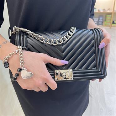 marc ellis FLAT M NERO/ARGENTO borsa pvc