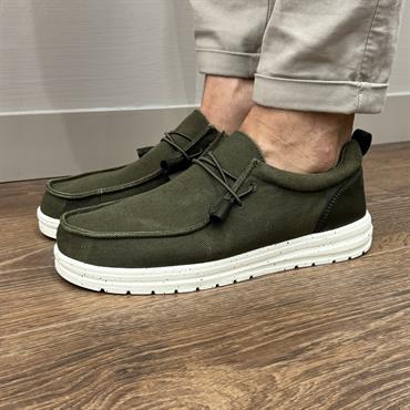 GRUNLAND SC5930 verde scarpa uomo cotone