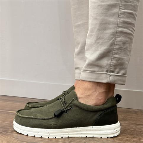 GRUNLAND SC5930 verde scarpa uomo cotone