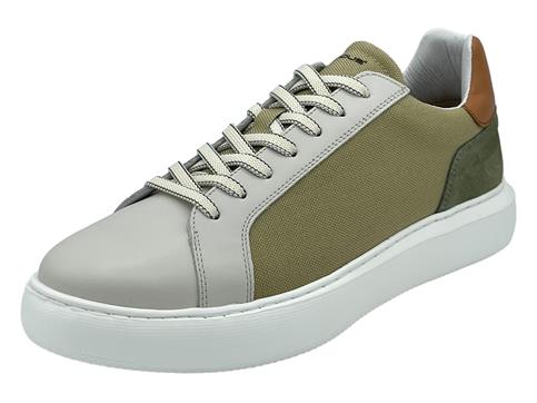 AMBITIOUS 11290A BEIGE/KAKI sneakers pelle uomo