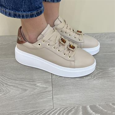 wave GLORIA cappuccino sneakers donna zirconi