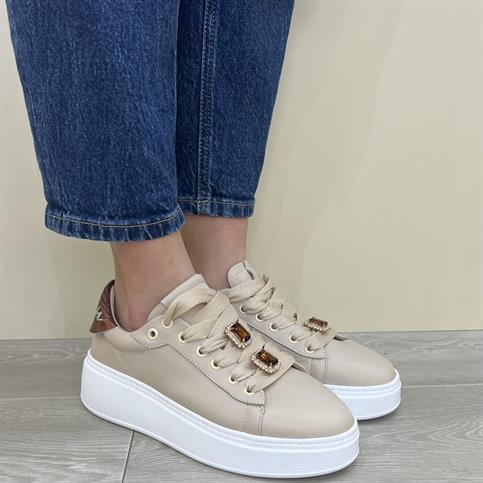 wave GLORIA cappuccino sneakers donna zirconi