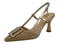 GOLD&GOLD GP647 beige slingback rafia tacco alto