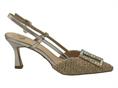 GOLD&GOLD GP647 beige slingback rafia tacco alto