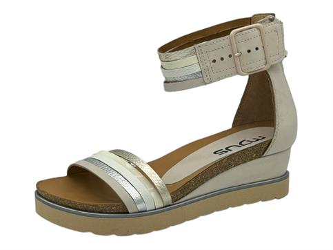 mjus L16005 latte sandalo donna zeppa pelle