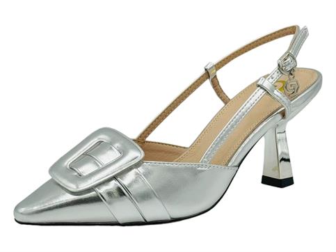 gold&gold gu246 silver slingback  donna