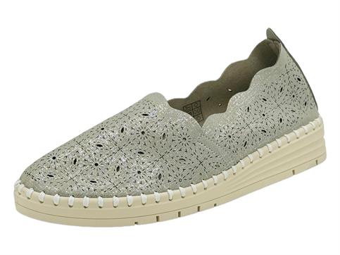 grunland SC4185 argento mocassino donna traforato