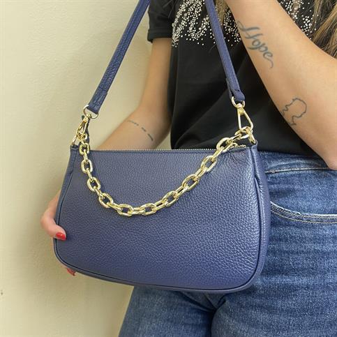 sei unica VERY6348 blu borsa pelle made in italy