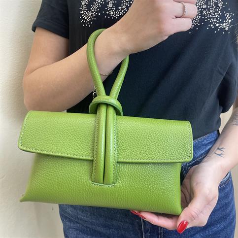 sei unica NODO6528 verde borsa pelle made in italy