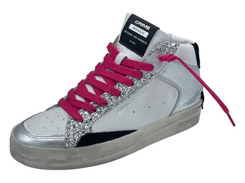 crime london 28150AA6 BIANCO sneakers pelle