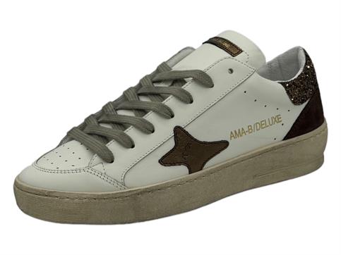 ama brand 2947 bianco sneakers pelle  donna