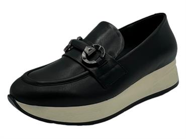 melluso r25077 nero mocassino  donna