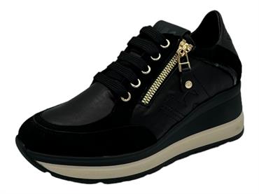 melluso r25553 nero sneakers pelle  donna