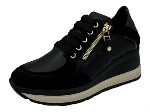 melluso r25553 nero sneakers pelle  donna