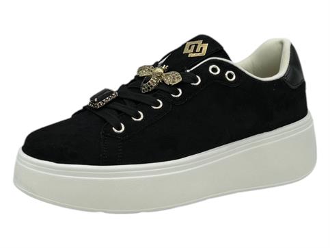 gold&gold gb879 nero sneakers ecopelle  donna