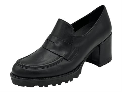 MELLUSO L5251D NERO mocassino donna pelle tacco