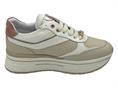 janet j-020 beige sneakers pelle  donna platform