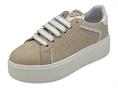 janet j-002 beige sneakers pelle  donna platform