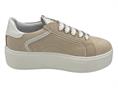 janet j-002 beige sneakers pelle  donna platform