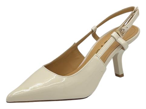 janet j-100 beige slingback  donna pelle lucida