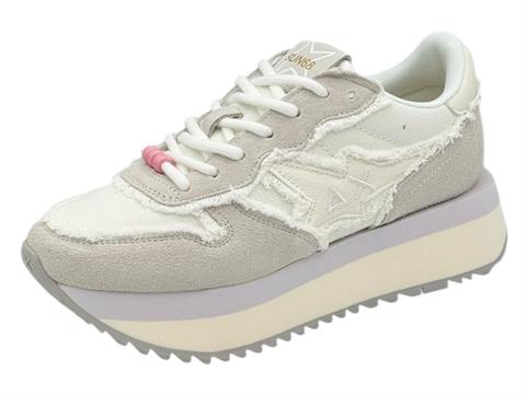 sun68 z35216 bianco sneaker tessuto  donna platform