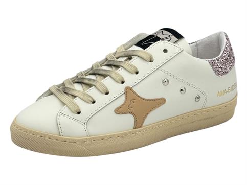 ama brand 4010 bianco sneakers pelle  donna