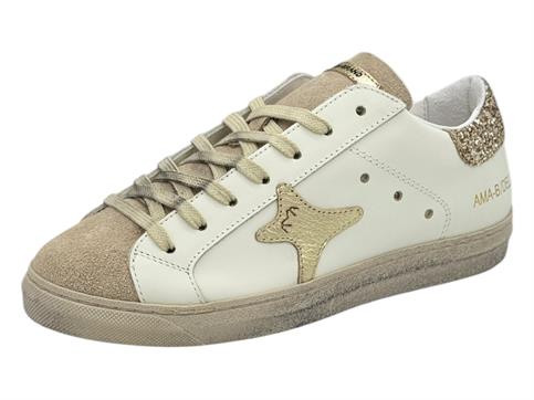 ama brand 4105 bianco sneakers pelle  donna